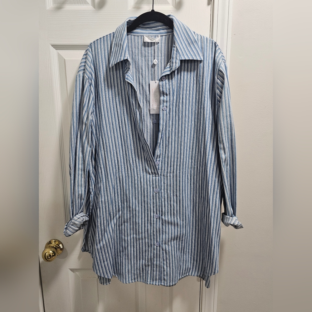 White and blue romper